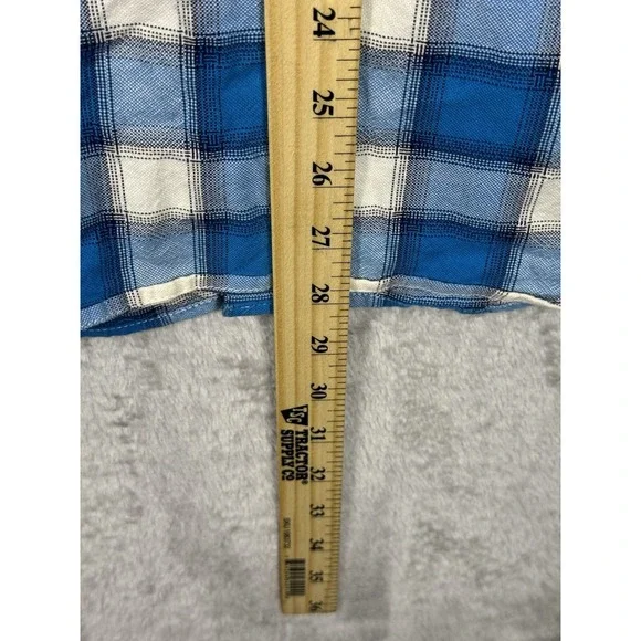 The North Face Shirt Mens M Button Up Blue Plaid Classic Fit Short Sleeve Oxford - Picture 6 of 8